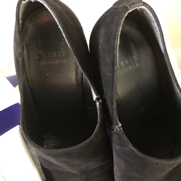 9M Stuart Weitzman Logocoverup Black Suede Booties - Picture 12 of 16